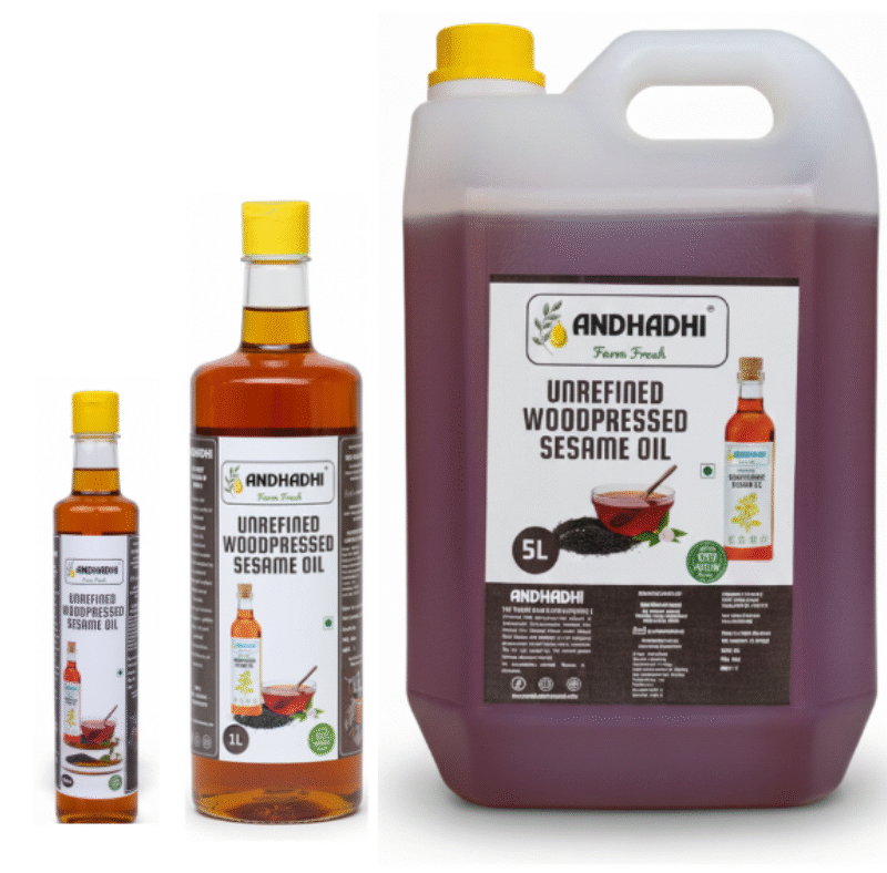 Wood Pressed Sesame Oil | Mara Chekku | Jaggery added | 100% Chemical Free